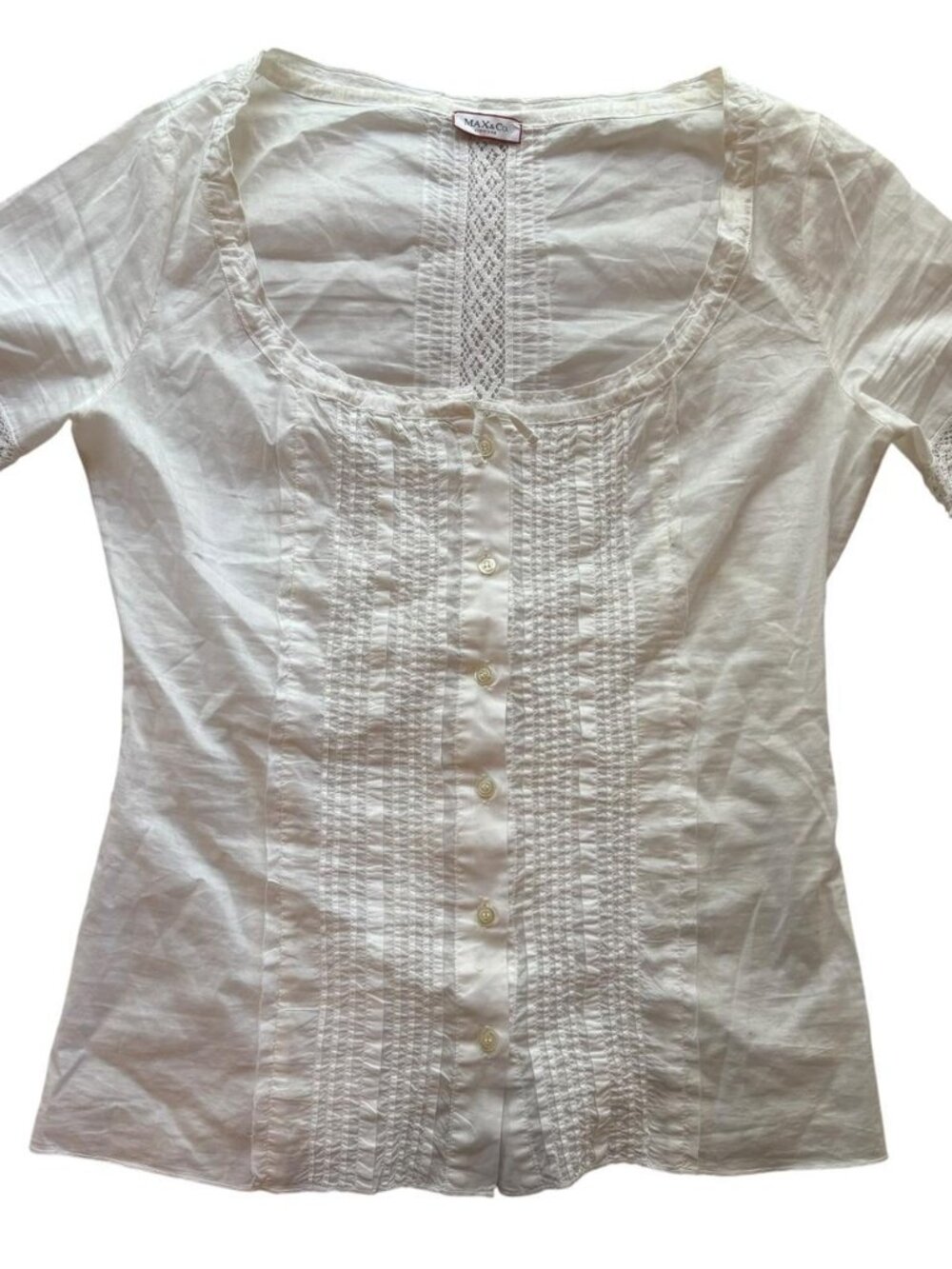 MAX&Co. Women's White and Cream Blouse - Picture 7 of 7